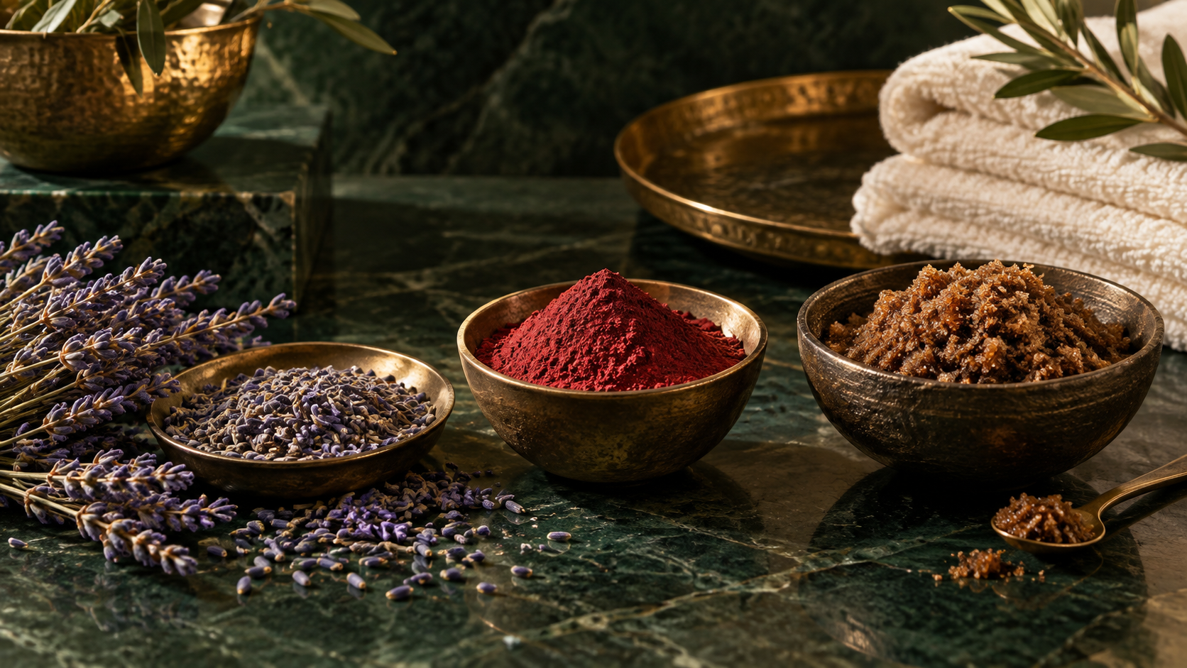 Lavender, Aker Fassi and Sudanese Dalkah body scrubs