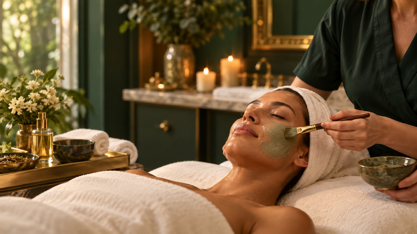 Luxury facial treatment at Amber Argan Spa