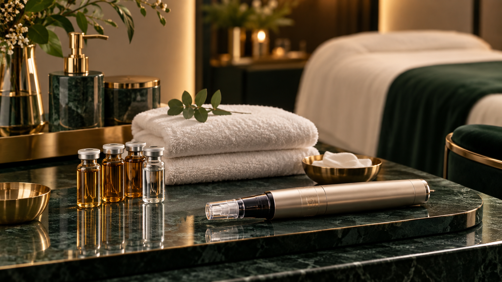 Professional microneedling treatment setting